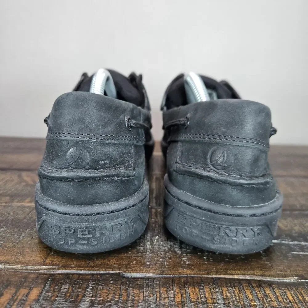 Sperry Billfish 3 Eye Mens Size 11 M Boat Shoes Lace Up Triple Black
